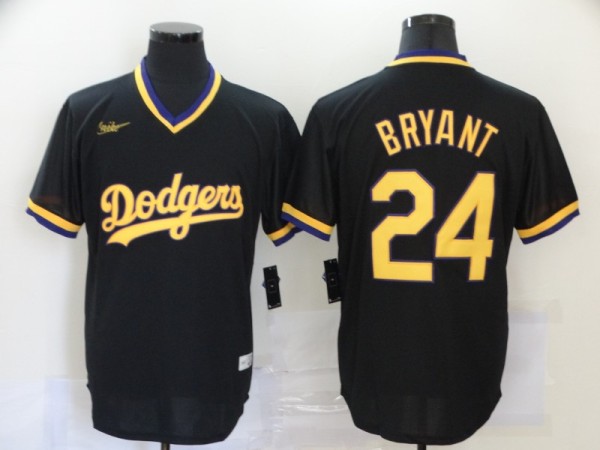 MLB Los Angeles Dodgers #24 Bryant Black Game Nike Jersey