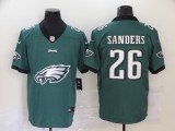 Men's Philadelphia Eagles #26 Miles Sanders Green Team Big Logo Number Vapor Untouchable Limited Jersey