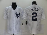 MLB New York Yankees #2 Jeter Game M&N Jersey