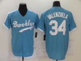 MLB Los Angeles Dodgers #34 Valenzuela Light Blue Game Nike Jersey