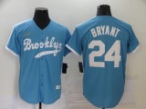 MLB Los Angeles Dodgers #24 Bryant Light Blue Game Nike Jersey