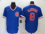 MLB Chicago Cubs #8 Dawson Blue Throwback Nike Jersey