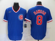 MLB Chicago Cubs #8 Dawson Blue Throwback Nike Jersey