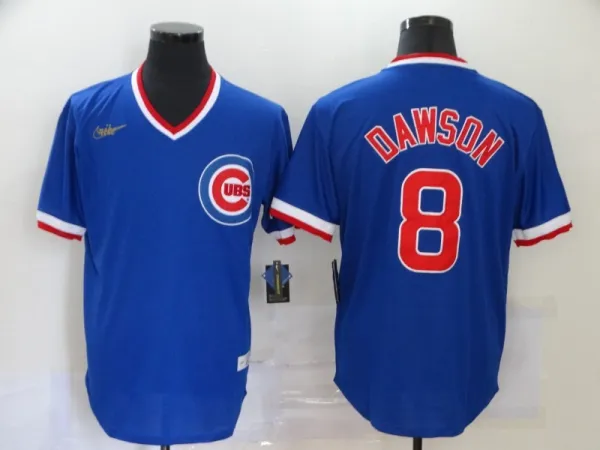 MLB Chicago Cubs #8 Dawson Blue Throwback Nike Jersey