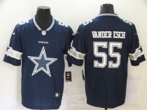 Men's Dallas Cowboys #55 Leighton Vander Esch Blue Team Big Logo Number Vapor Untouchable Limited Jersey