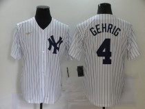 MLB New York Yankees #4 Gehrig White Thowback Men's Nike Jersey