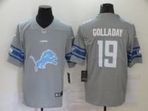Men's Detroit Lions #19 Kenny Golladay Grey Team Big Logo Number Vapor Untouchable Limited Jersey