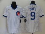 MLB Chicago Cubs #9 Baez White Throwback Nike Jersey