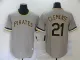 MLB Pittsburgh Pirates #21 Roberto Clemente Grey Throwback Nike Jersey