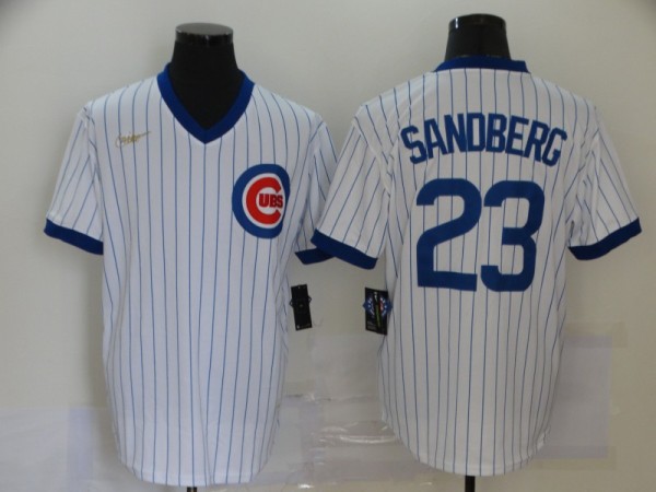 MLB Chicago Cubs #23 Sandberg White Throwback Nike Jersey