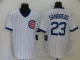 MLB Chicago Cubs #23 Sandberg White Throwback Nike Jersey