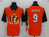 Men's Cincinnati Bengals #9 Joe Burrow Orange Team Big Logo Number Vapor Untouchable Limited Jersey