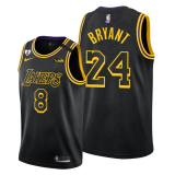 NBA Los Angeles Lakers # 8 & #24 Kobe Bryant With Gigi Patch Black Jersey