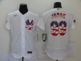 MLB New York Yankees White #99 Aaron Judge USA Flag Flexbase Jersey