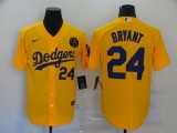 Men's Los Angeles Dodgers Orange #24 Kobe Bryant 2020 KB Patch Game Jersey