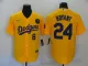 Men's Los Angeles Dodgers Orange #8 On Front & #24 On Back Kobe Bryant 2020 KB Patch Game Jersey
