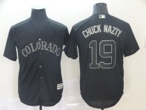 MLB Rockies #19 Chuck Nazty Black 2019 Players Weekend Player Men Jersey
