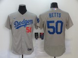 MLB Los Angeles Dodgers #50 Betts Grey Flex Base Elite Jersey
