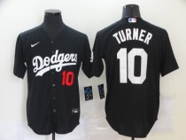 MLB Los Angeles Dodgers #10 Turner Black Game Nike Jersey