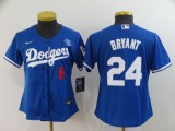 Women MLB Los Angeles Dodgers #8 & #24 Bryant Blue Game Nike Jersey