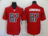 Men's New England Patriots 87 Gronkowski Red Color Rush Limited Jersey