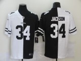 Men's Raiders #34 Jackson Black/White Split 2020 Vapor Untouchable Limited Jersey