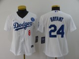 Women MLB Los Angeles Dodgers #8 & #24 Bryant White Game Nike Jersey