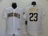 MLB San Diego Padres #23 Fernando Tatis Jr. White Golden Flex Base Elite Jersey