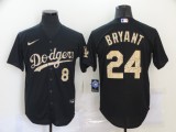 MLB Los Angeles Dodgers #8 & #24 Bryant Black Fashion Game Nike Jersey