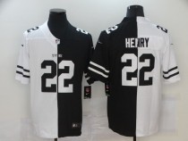 Men's Tennessee Titans #22 Derrick Henry Black/White Split 2020 Vapor Untouchable Limited Jersey