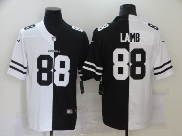 Men's Dallas Cowboys #88 CeeDee Lamb Black/White Split 2020 Vapor Untouchable Limited Jersey