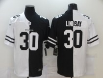 Men's Denver Broncos #30 Phillip Lindsay Black/White Split 2020 Vapor Untouchable Limited Jersey