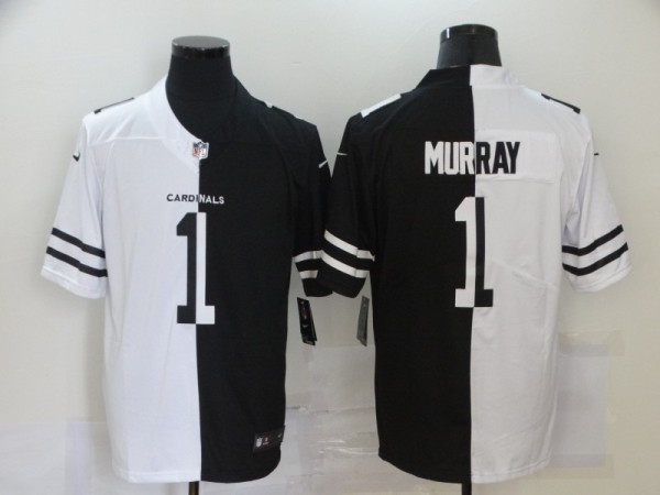 Men's Arizona Cardinals #1 Kyler Murray Black/White Split 2020 Vapor Untouchable Limited Jersey