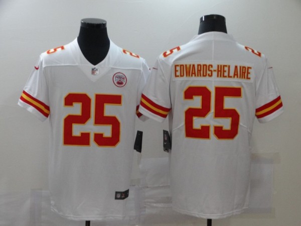 Men's Kansas City Chiefs #25 Edwards-Helaire White Vapor Untouchable Limited Jersey