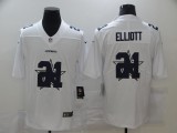 Men's Dallas Cowboys #21 Ezekiel Elliott White Shadow Logo Limited Jersey