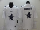 Men's Dallas Cowboys #4 Prescott White Shadow Logo Limited Jersey