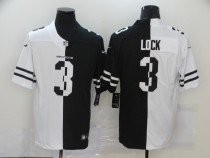 Men's Denver Broncos #3 Lock Black/White Split 2020 Vapor Untouchable Limited Jersey