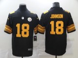 Men's Pittsburgh Steelers #18 Johnson 2020 Black Color Rush Limited Jersey