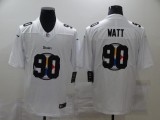 Men's Pittsburgh Steelers #90 T. J. Watt White Shadow Logo Limited Jersey