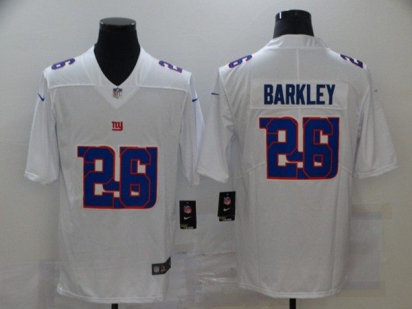 Men's New York Giants #26 Saquon Barkley White Shadow Logo Limited Jersey