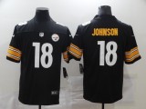 Men's Pittsburgh Steelers #18 Johnson Black Vapor Untouchable Limited Jersey