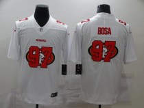 Men's San Francisco 49ers #97 Nick Bosa White Shadow Logo Limited Jersey