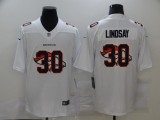 Men's Denver Broncos #30 Phillip Lindsay White Shadow Logo Limited Jersey