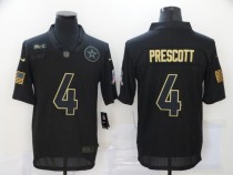 Men's Dallas Cowboys #4 Prescott 2020 Black Salute To Service Limited Jersey