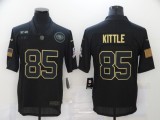 Men's San Francisco 49ers #85 Kittle 2020 Black Salute To Service Limited Jersey