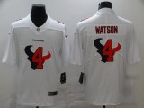 Men's Houston Texans #4 Deshaun Watson White Shadow Logo Limited Jersey