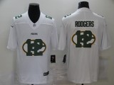 Men's Green Bay Packers #12 Aaron Rodgers White Shadow Logo Limited Jersey