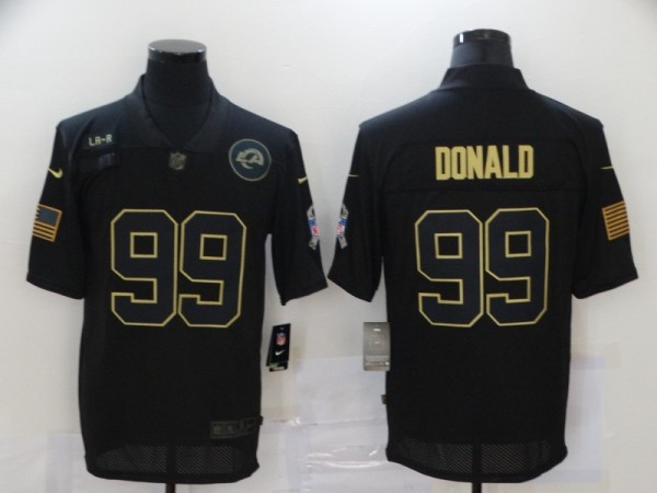 Men's Los Angeles Rams #99 Aaron Donald 2020 Black Salute To Service Limited Jersey