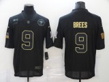 Men's New Orleans Saints #9 Brees 2020 Black Salute To Service Limited Jersey