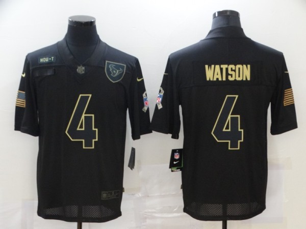 Men's Houston Texans #4 Deshaun Watson 2020 Black Salute To Service Limited Jersey